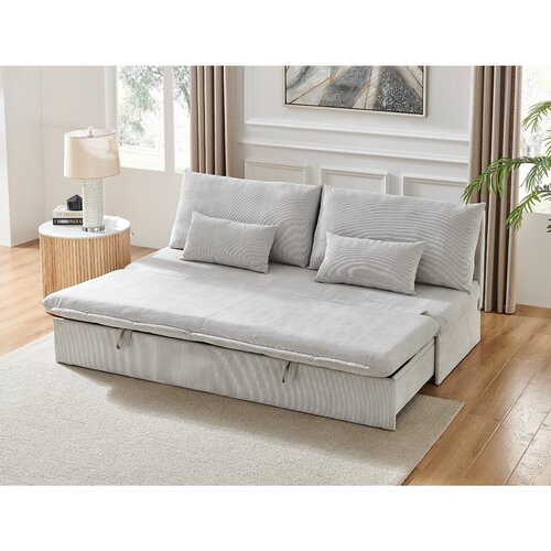 Rozkładana sofa trzyosobowa ASB-4740 BGE2,manżestrowa, beżowa