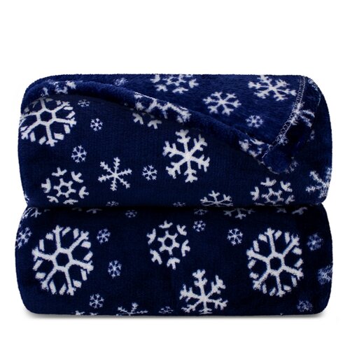 Domarex Decke Snowflakes Navy, 130 x 170 cm