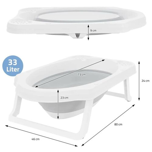Zusammenklappbare Babybadewanne, 80 x 46 x 23 cm