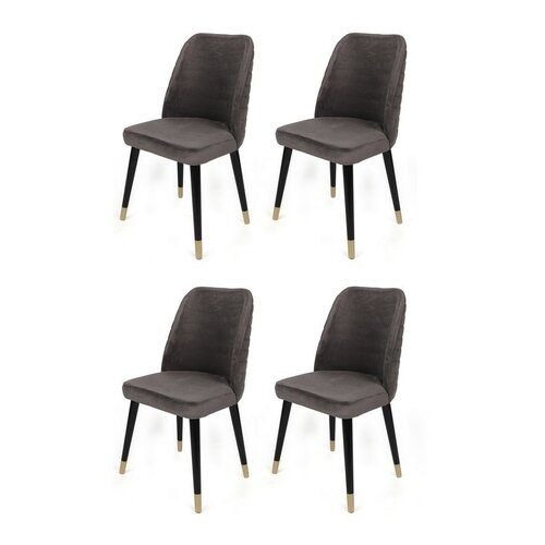 Set de scaune de sufragerie Hugo Anthracite and Black, 4 buc.