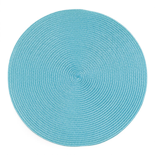 Suporturi farfurii Deco, rotunde, albastru deschis, 35 cm, set 4 buc.
