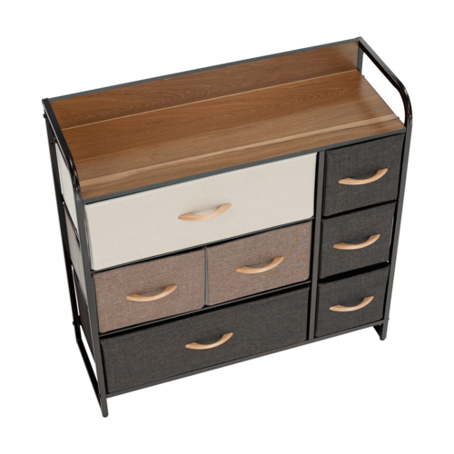 Comodă cu sertare din material textil HAZEL TIP 3,maro