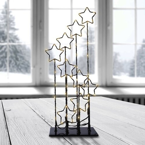 DecoKing Karácsonyi LED dekoráció csillagokkal, 16cm