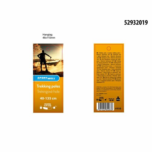 Sportwell Skladacie trekingové palice Flip lock, 135 cm
