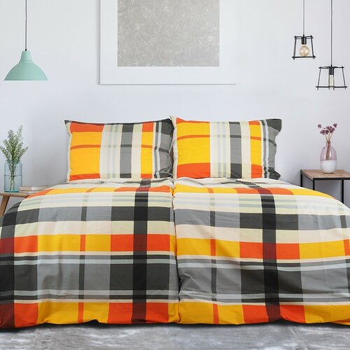 B.E.S. Petrovice Бавовняна постільна білизнаExkluziv Orange kube, 140 x 200 см, 70 x 90 см