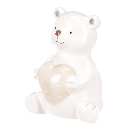 Weihnachtsdekoration: Teddybär mit Herz, 10 cm
