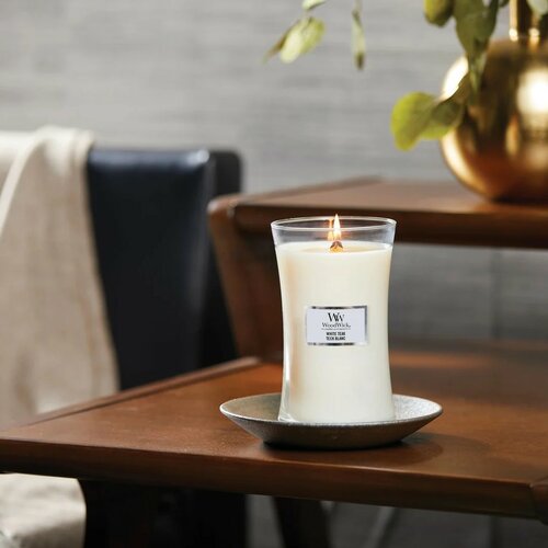 Woodwick Vonná svíčka váza velká White Teak, 609 g