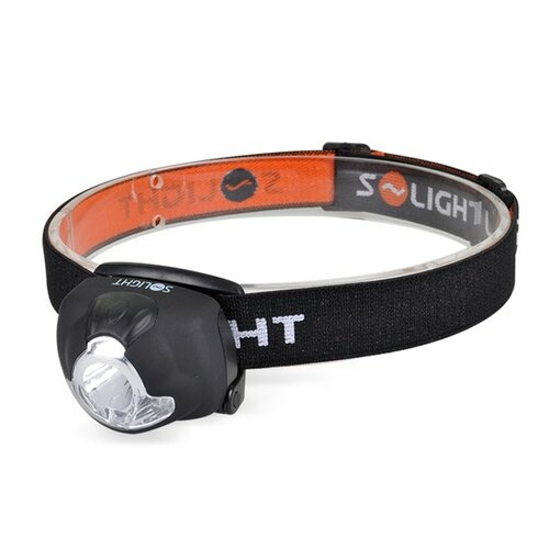 Solight WH19 Čelová LED svítilna 1 W LED + 3 LED, černá