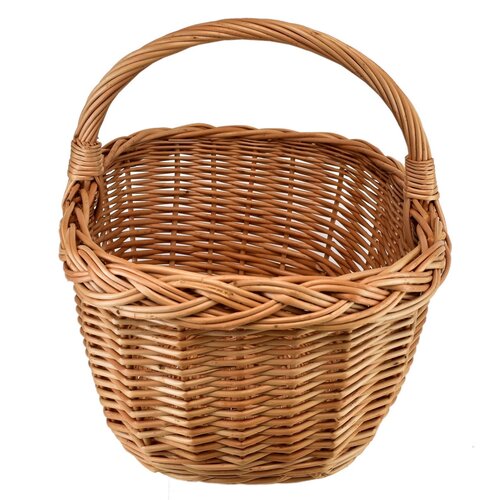 Pletena košarica kvadratna mestna s pletenimsrednjim delom, 38 x 30 cm