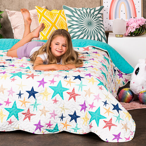 4home Happy Star Tagesdecke, 140 x 220 cm
