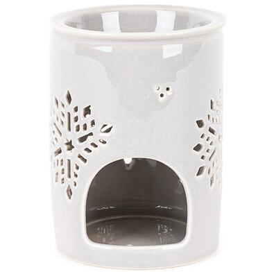 Porcelanska aromalampa Snow flower bež, 8,5 x 12cm