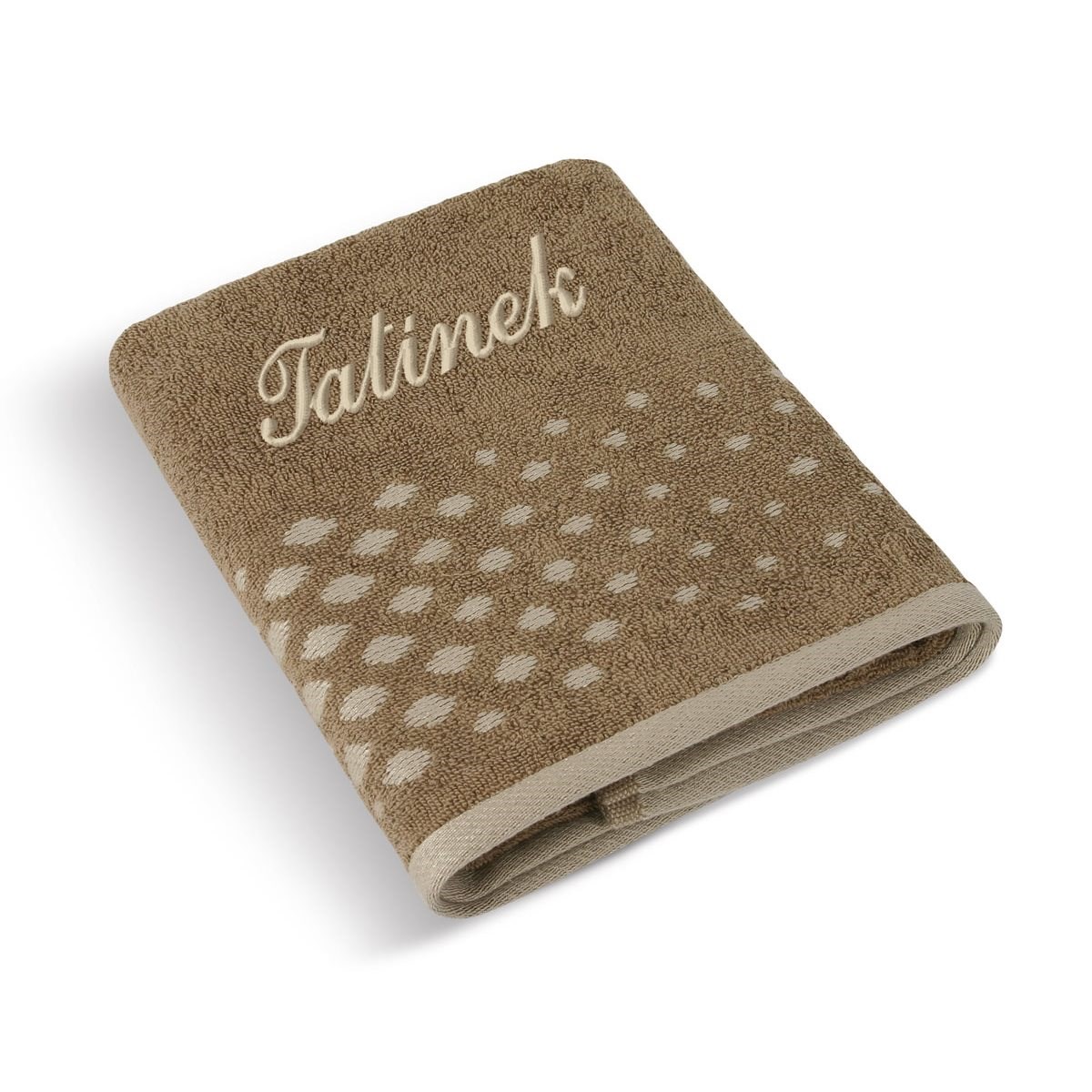 Bellatex Froté uterák 50x100 béžový rad 177/018 s výšivkou Otecko