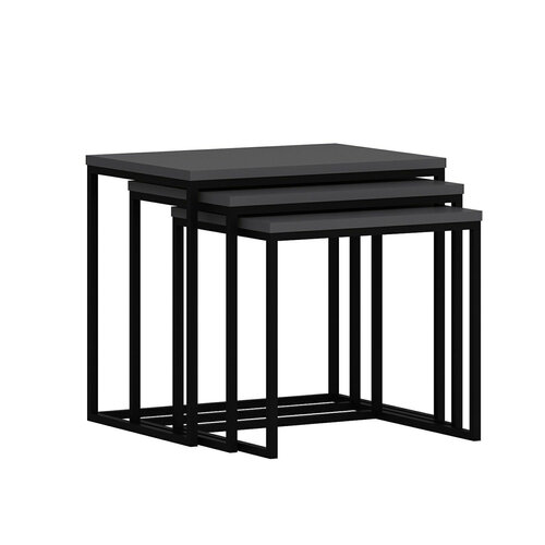 Odkladací stolík Evia Anthracite, 3 ks