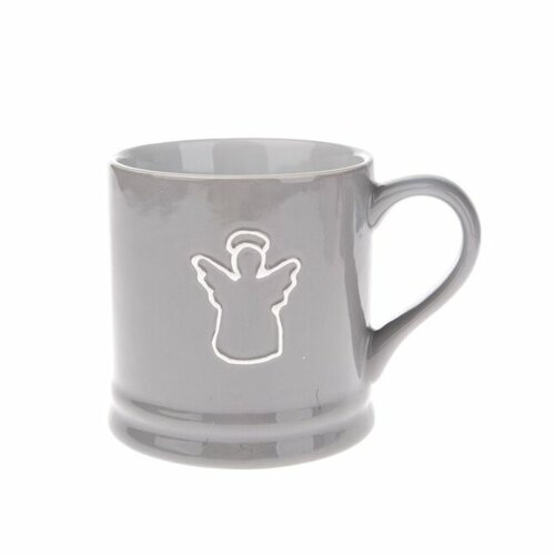 Cană ceramică Înger, 420 ml, gri