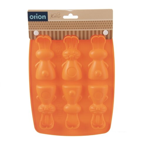 Orion Forma silikonowa czekolada zajączki 6,  pomarańczowy