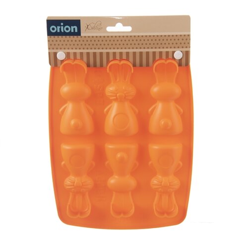 Orion Forma silikonska čokolada zajčki 6, oranžna