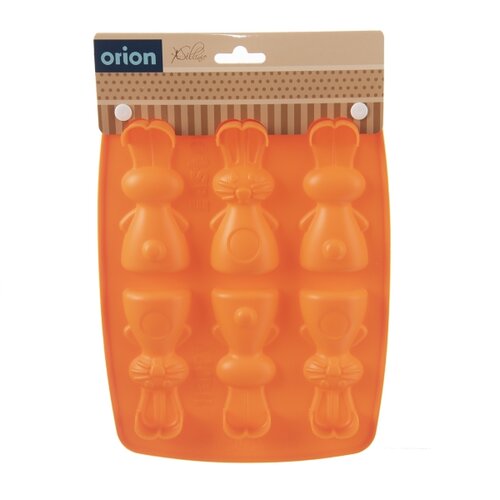 Orion Silikonform Schokoladenhäschen 6, Orange