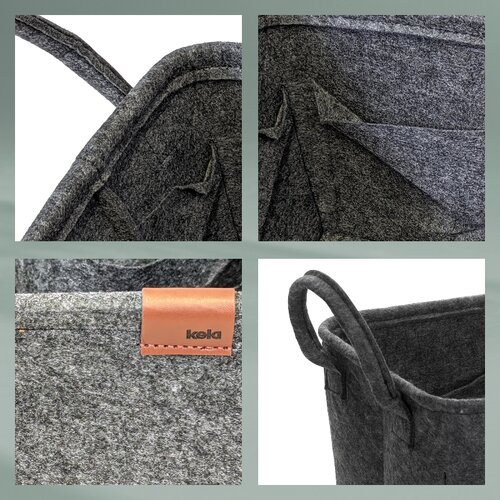 Kela Koš za shranjevanje z ročaji Fay, 35 x 25 cm,temno siva