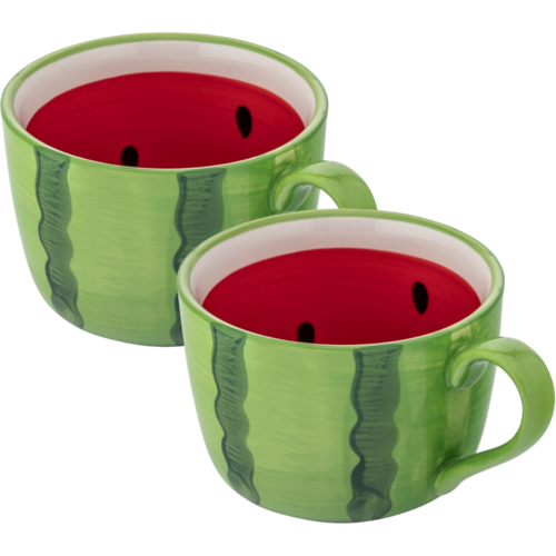 Altom Zestaw ceramicznych kubków jumbo Tropicanamelon 470 ml, 2 szt.