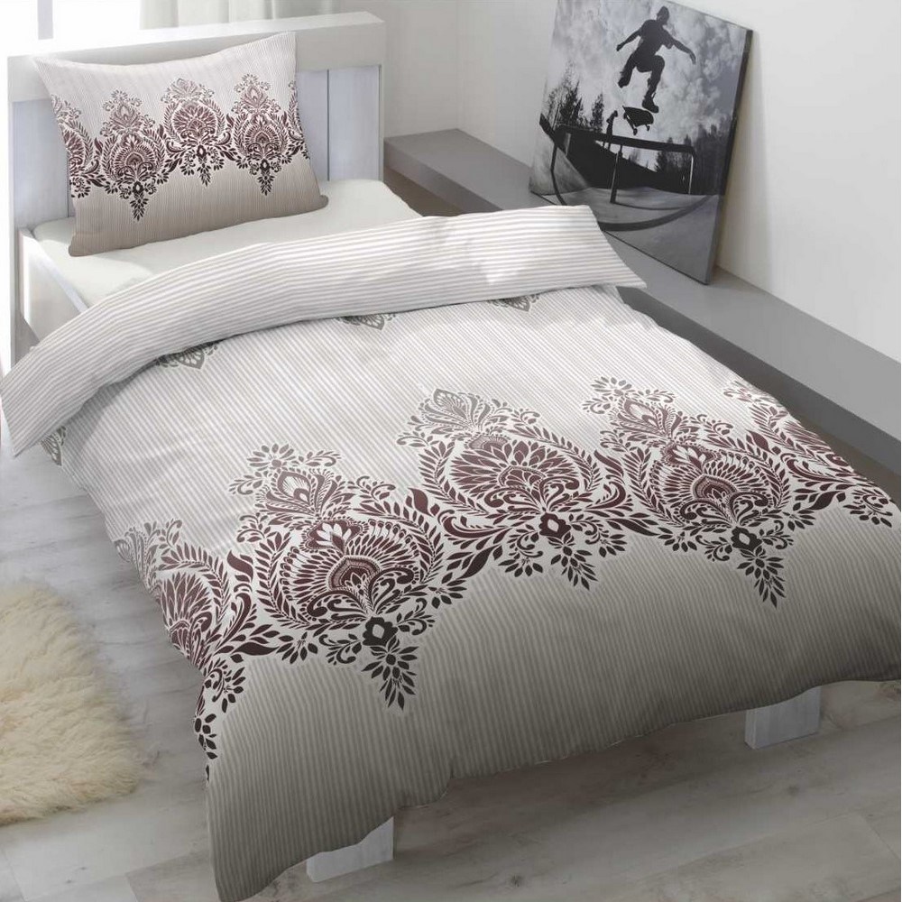 Trade Concept Saténové obliečky Scallop Moonbeam, 140 x 200 cm, 70 x 90 cm