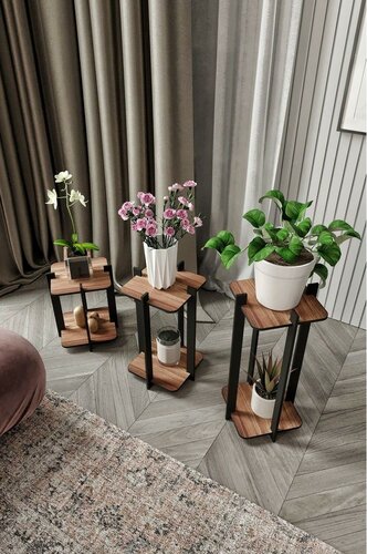 Stojak na kwiaty Flower Desk Square – orzech