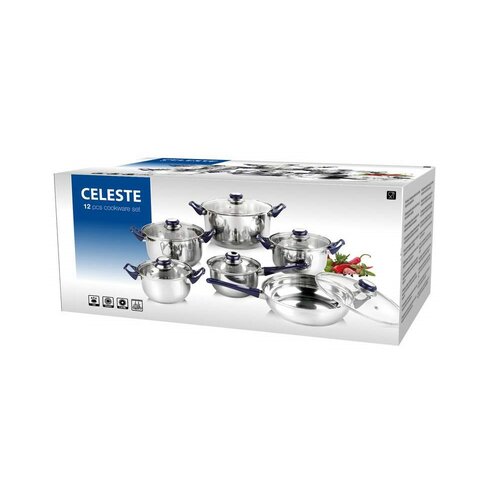 Celeste 12-teiliges Kochgeschirr-Set aus Edelstahl