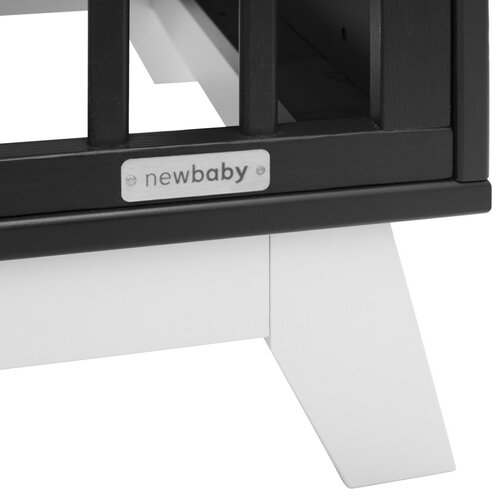 New Baby Crib Marcus, negru/alb