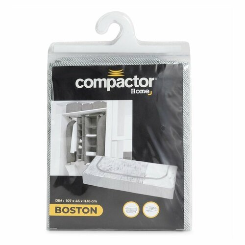 Compactor Nizka tekstilna shranjevalna škatlaBoston, 107 x 46 x 16 cm, siva
