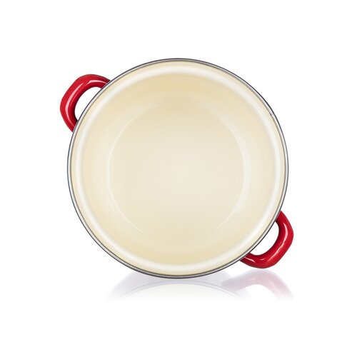 Banquet Emailed pot with lid Milton red, 16 cm, 2l