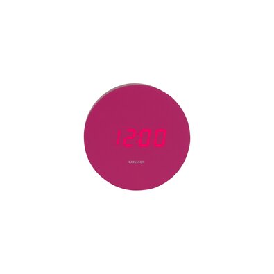 Karlsson 5981BP ceas LED de design cu alarmă, roz, diametru 9 cm