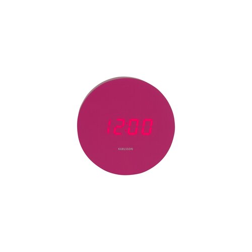 Karlsson 5981BP design LED óra ébresztővel, rózsaszín, átmérő 9 cm