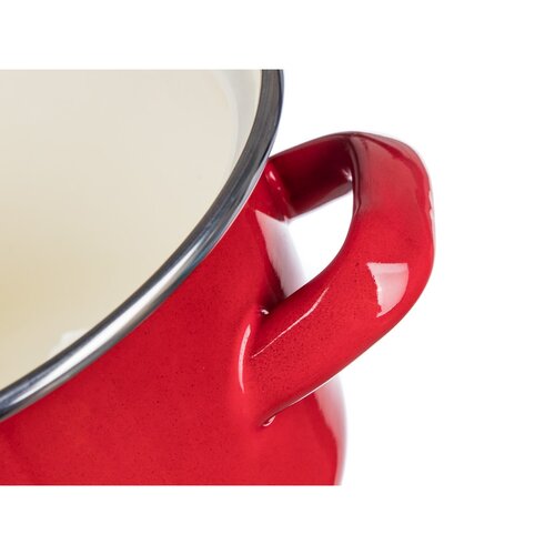 Banquet Emailed pot with lid Milton red, 12 cm,0.78 l