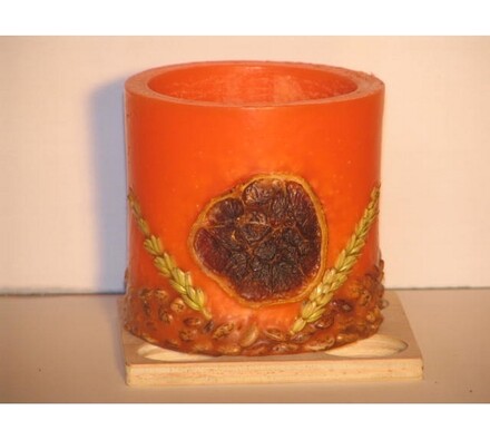 Vonný lampión na čajovú sviečku s vôňou pomaranča, oranžová, pr. 10 x 9 cm