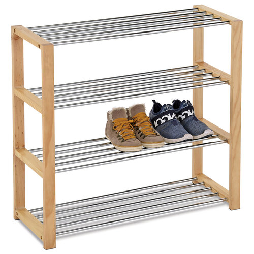 Čevljarski stojalo 4 patra, naravno, 80 x 30 x 73cm