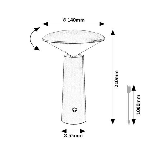 Rabalux 77146 funkcjonalna lampka stołowa LEDPoperro, 3 W, IP20, biała