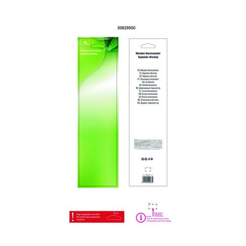 Termometru din lemn Happy Green, 25,5 cm