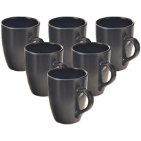 Orion Keramikbecher-Set Alfa 0,4 l, Schwarz, 6 Stück