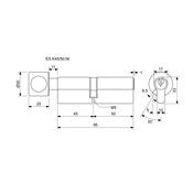 Richter ES.K45/50.NI wkładka cylindryczna z gałką K45+50 mm, 6 kluczy