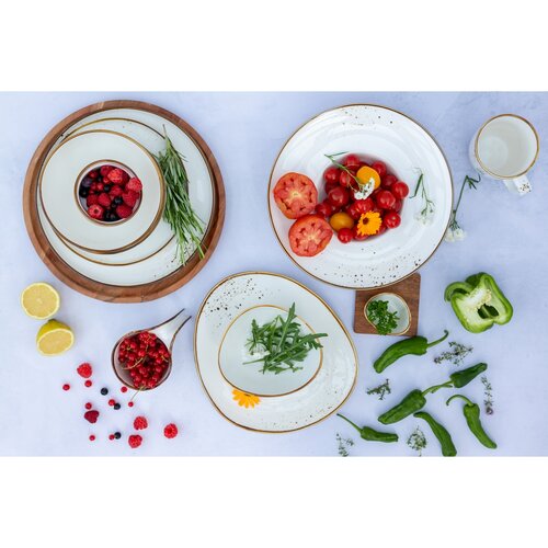 Mäser Овальна тарілка Pintar White коричневі крапки 29 x 26 см