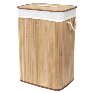 Compactor Bamboo szennyestartó kosár, szögletes,természetes