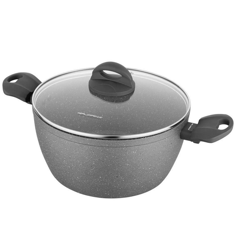 Florina Garnek z pokrywką Lava Stone MG, 24 cm, 4 l, szary, śred. 24 cm