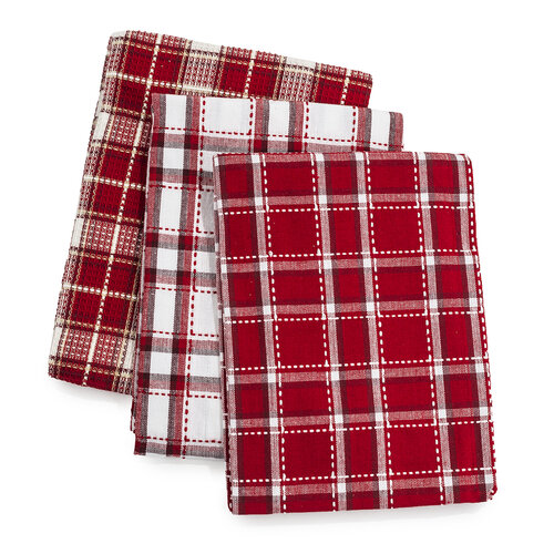 Ścierka kuchenna żakardowa Reit czerwony, 45 x 70 , 3 szt.