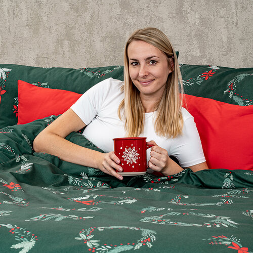 Lenjerie de pat din bumbac 4Home Poinsettia ,140 x 200 cm, 70 x 90 cm