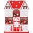 Calendar de advent cu lumini LED Santa´s house roșu, 29 x 7 x 37 cm