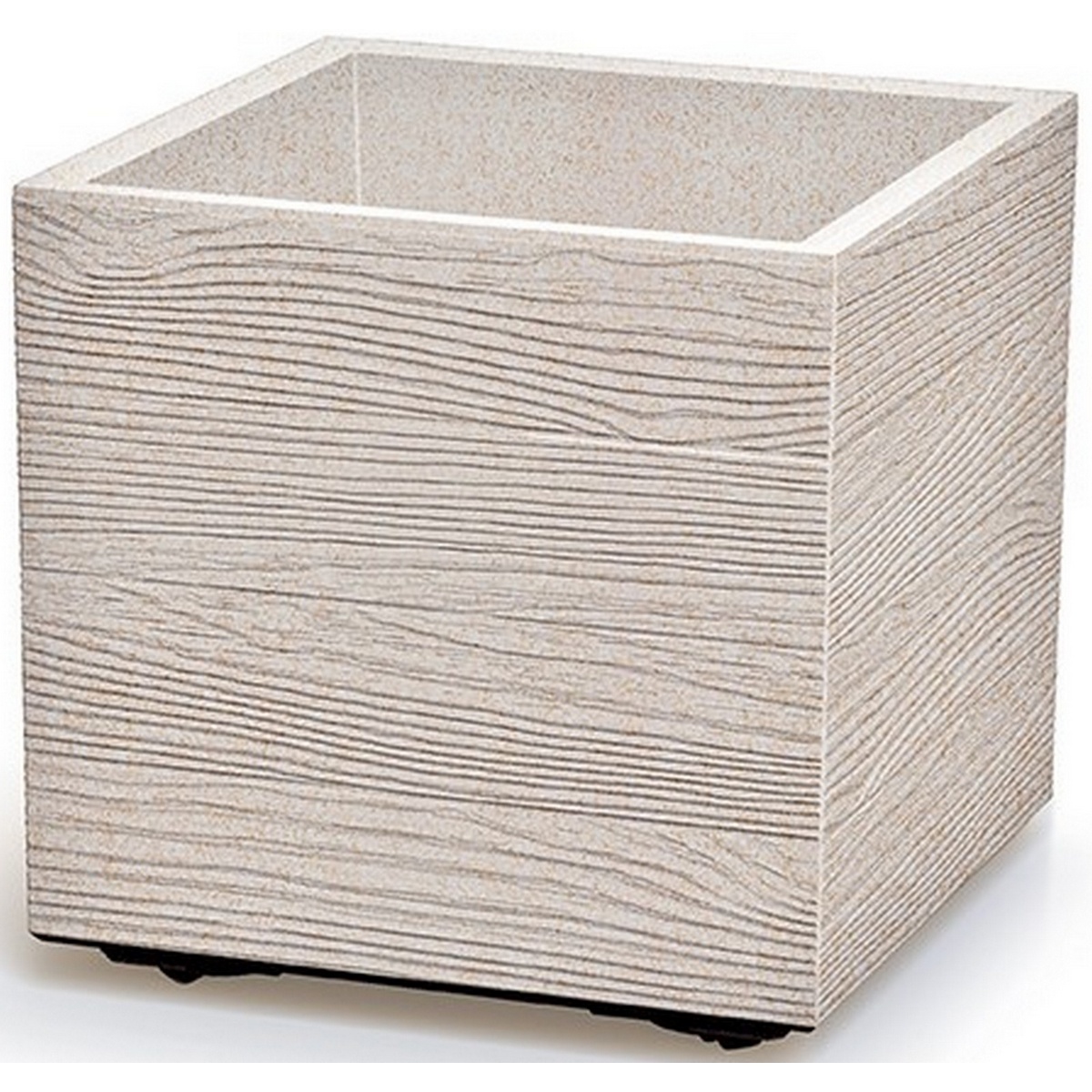 Doniczka MADERA SQUARE ECO WOOD 28,8 cm, biały