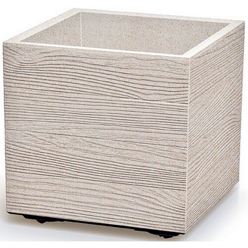 Ghiveci MADERA SQUARE ECO WOOD 28,8 cm , alb