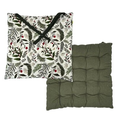 Home Elements Стьобана подушка для сидіння Червона омела, 40 x 40 см