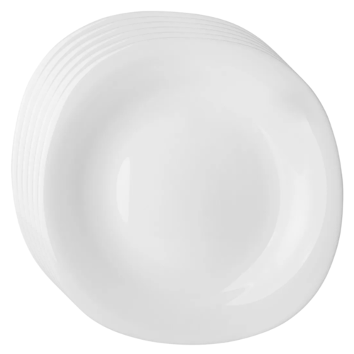 Set de farfurii de desert din sticlă opală AltomWhite harmony 21,5 cm, 6 buc
