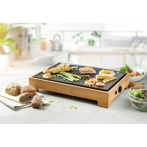 DOMO DO9271G stolný elektrický Plancha gril Bamboo Style