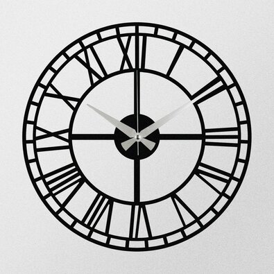 Настінний годинник Enzoclock — S002 Black, 48 × 48см